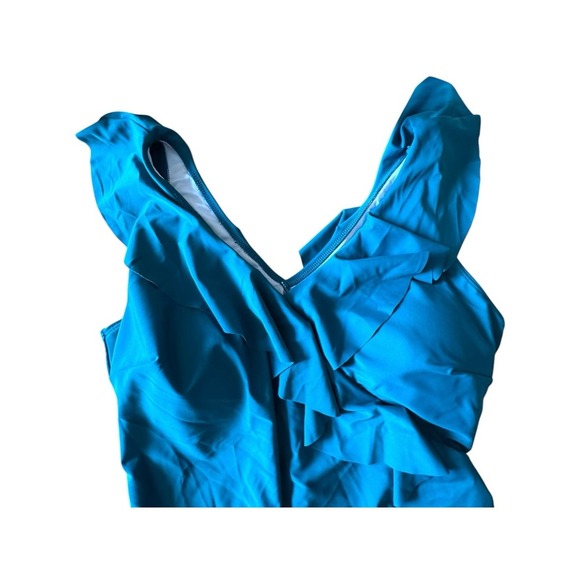 Blooming Jelly Womens One Piece Bathing Suit Tummy Control Swimwear Ruffled, XXL - Picture 3 of 9